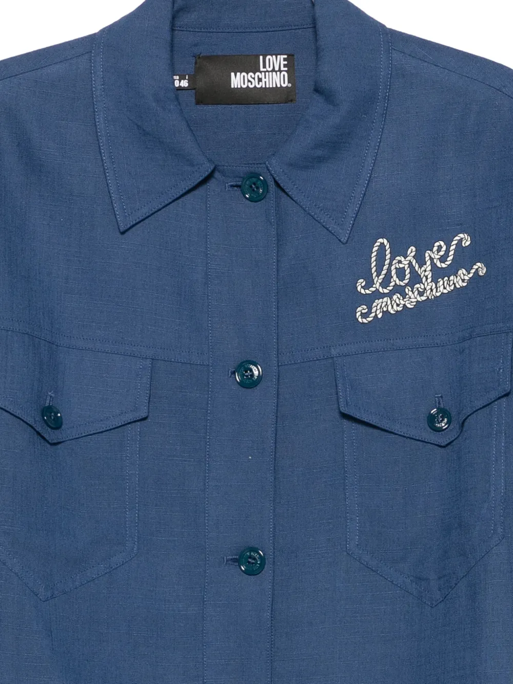 Love Moschino Jack met geborduurd logo Blauw
