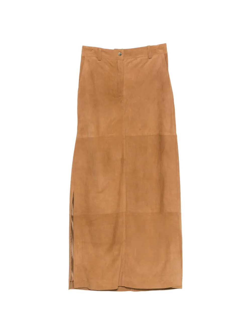 Erika Cavallini Panelled Slit Skirt In Brown
