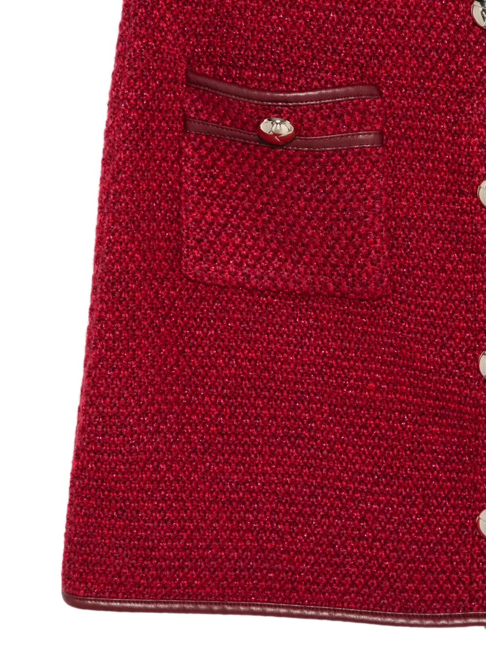 Tweed Buttoned Mini Skirt