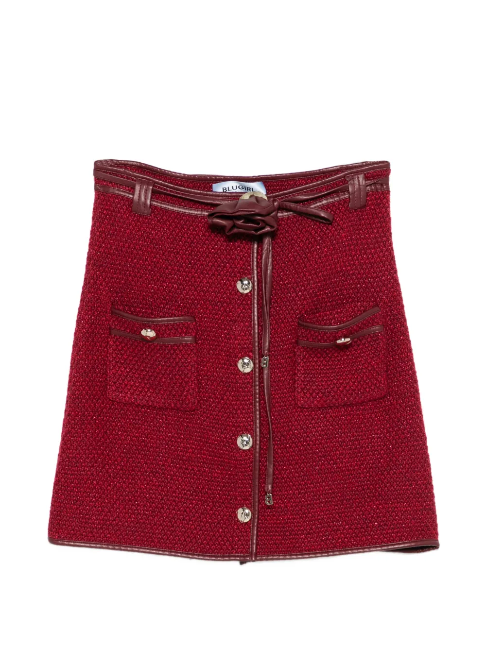 Blugirl tweed buttoned mini skirt - Rot