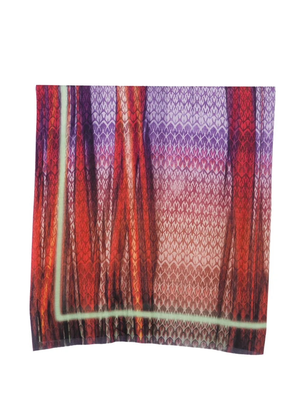 Missoni zigzag-print frayed scarf - Violett