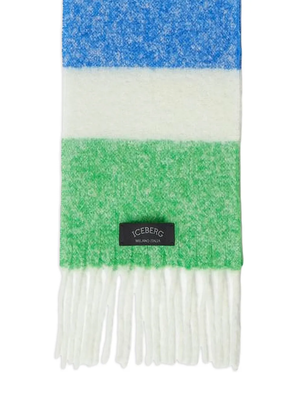 Iceberg striped fringed scarf - Blauw