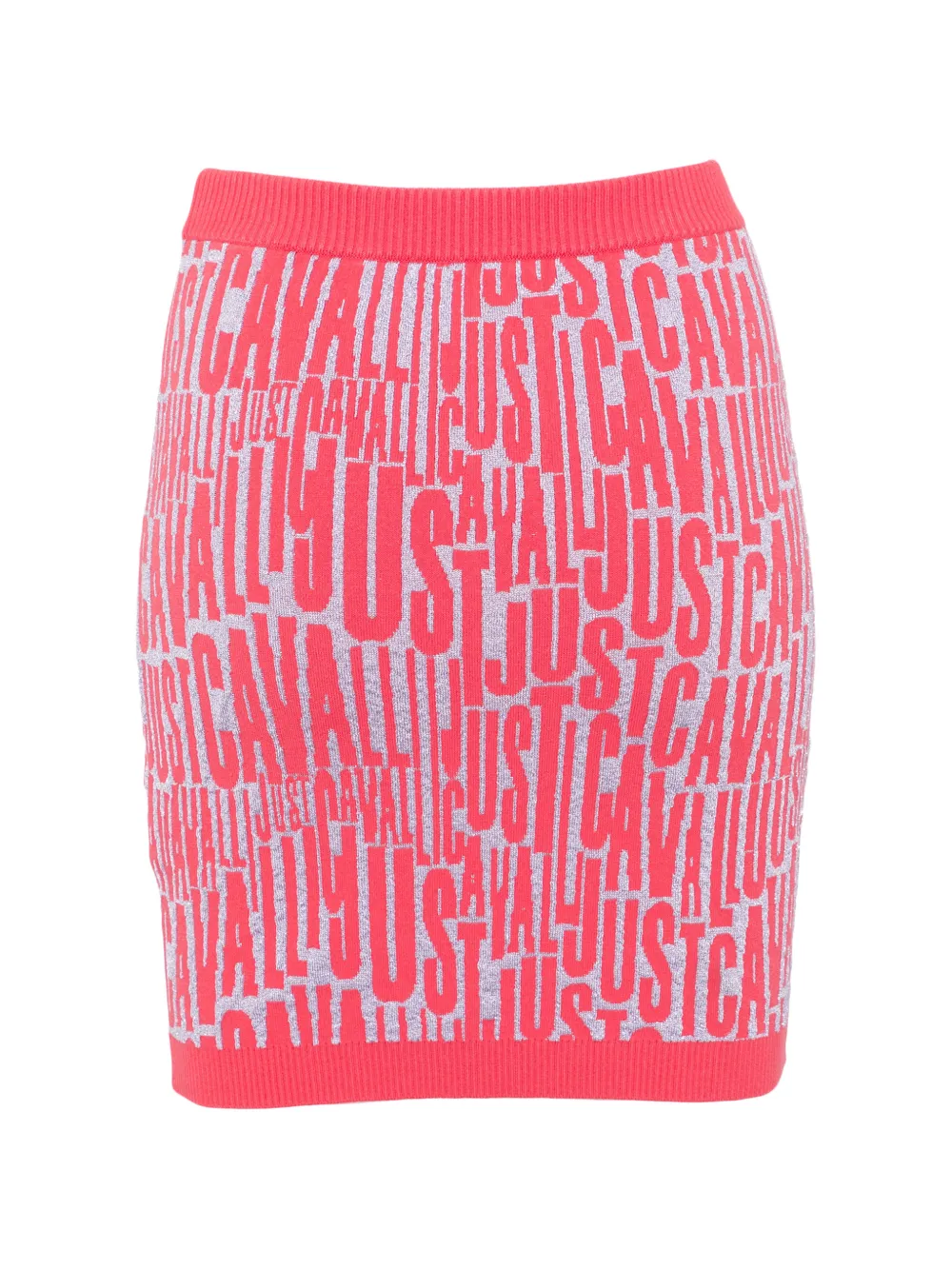 Just Cavalli Geribbelde mini-rok met logo Roze