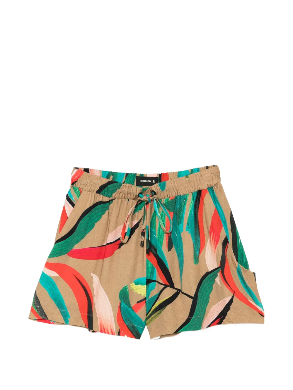 Osklen floral print drawstring shorts - Toni neutri