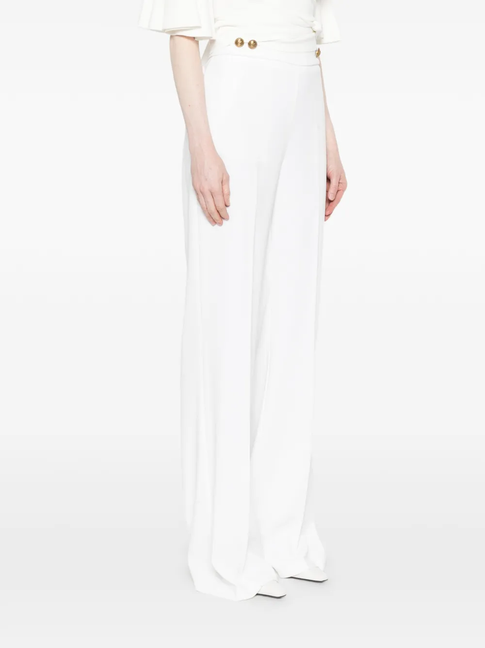 PINKO Straight broek met knopen Wit