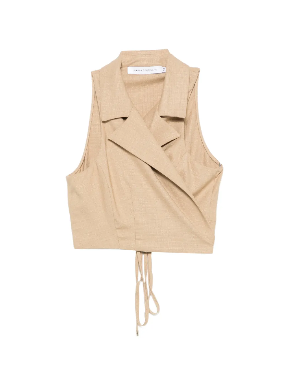 SIMONA CORSELLINI wrap-style cropped top - Toni neutri