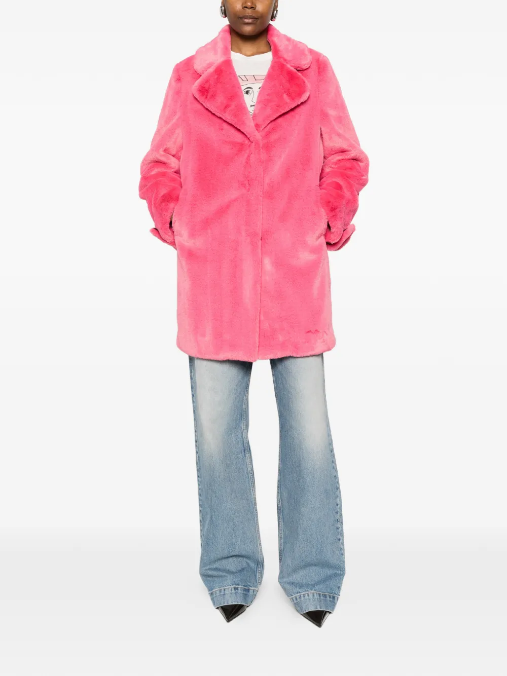  Blugirl Faux-fur Coat - Pink 