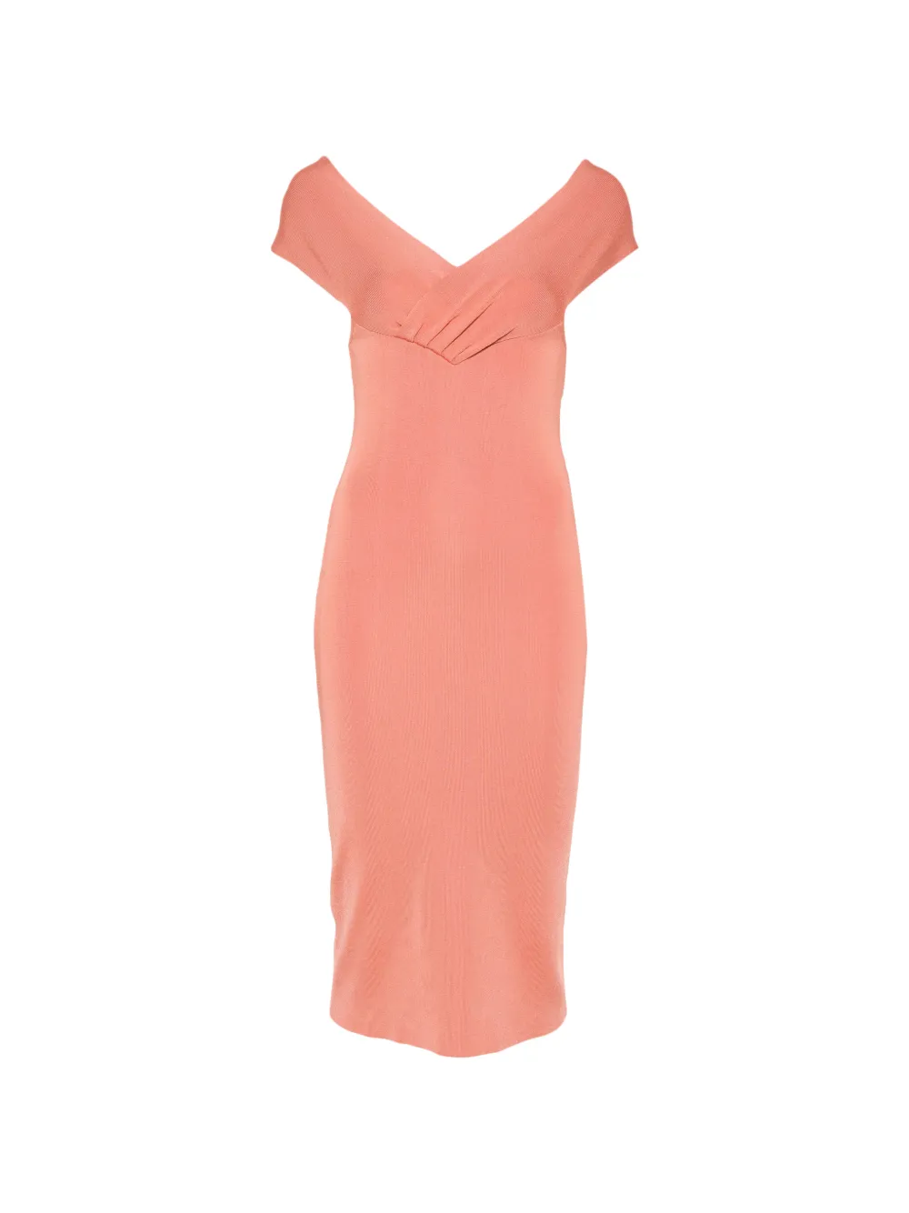 Elisabetta Franchi off-the-shoulder pleated dress - Arancione