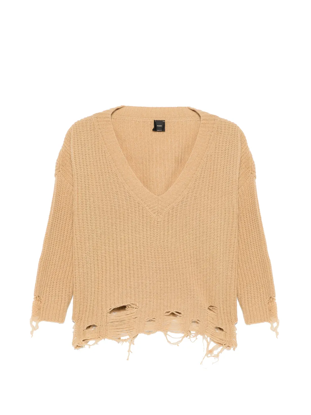 PINKO distressed V-neck sweater - Toni neutri
