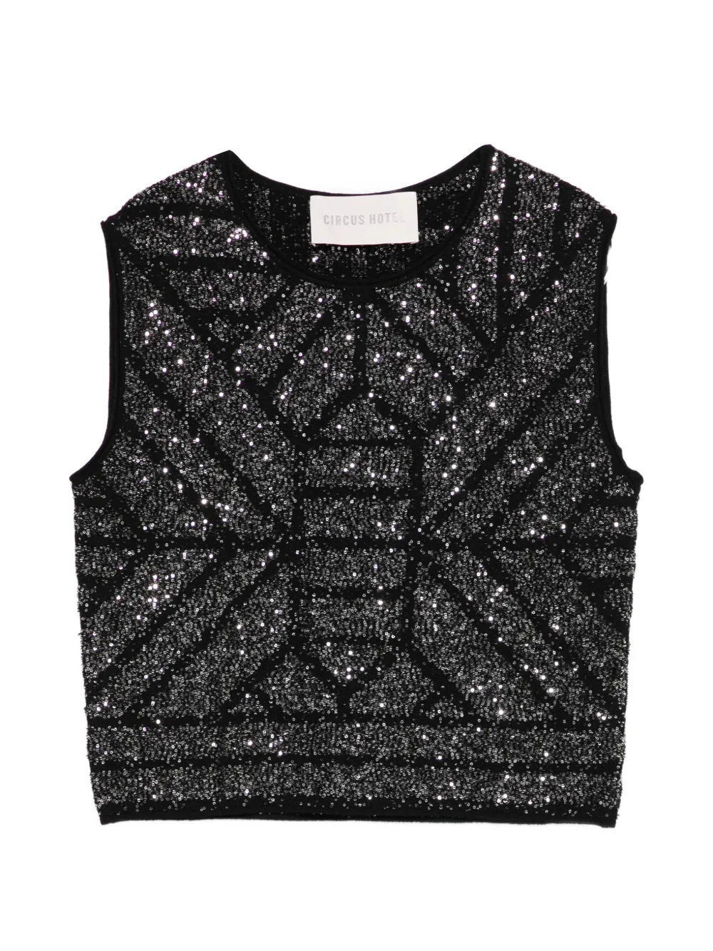 Circus Hotel sequin-embellishment top - Nero