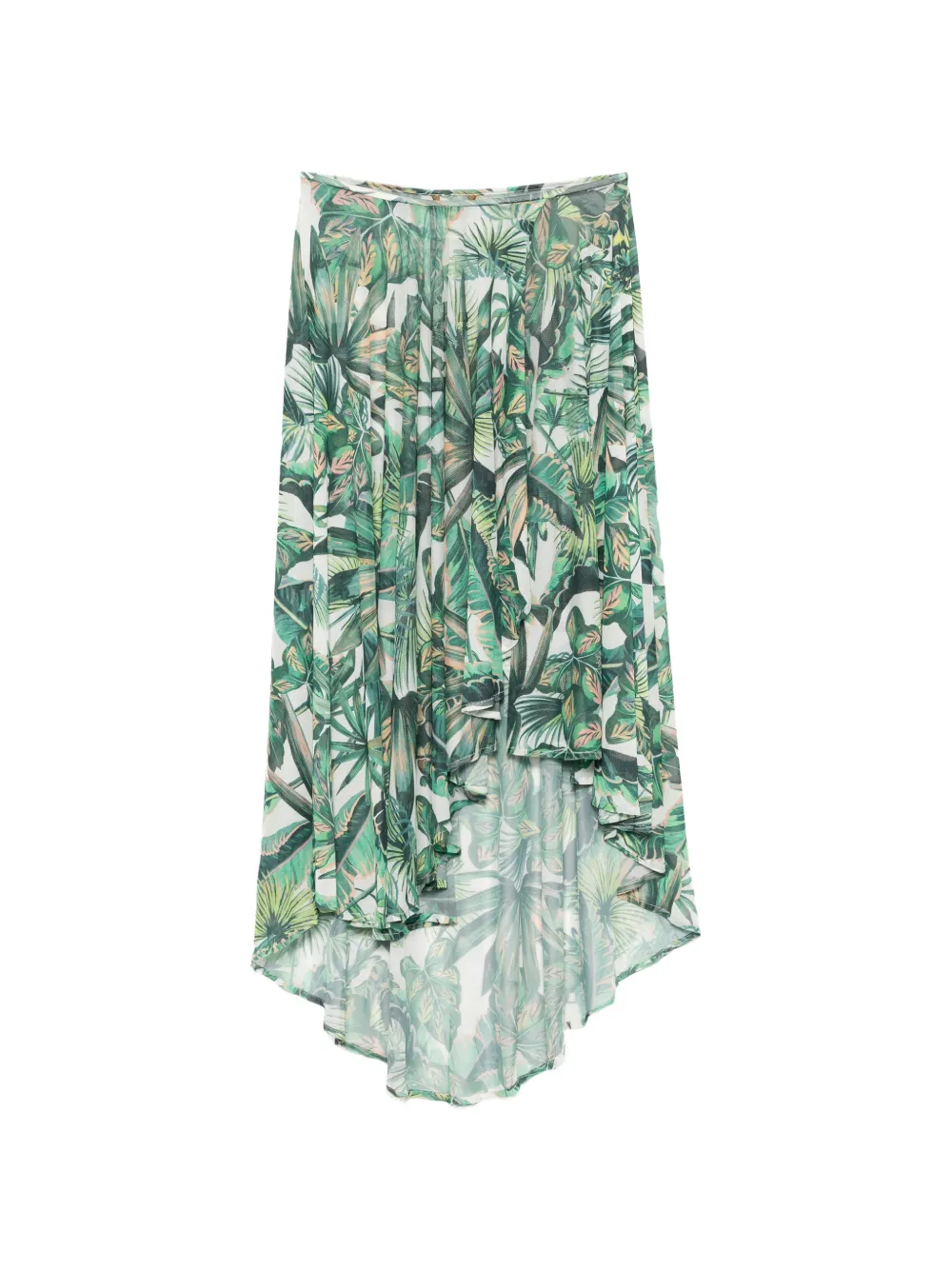 Água de Coco tropical-print asymmetric skirt - Verde