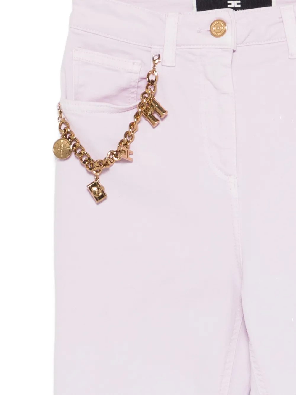  Elisabetta Franchi Vaqueros Con Detalle De Charm - Morado 