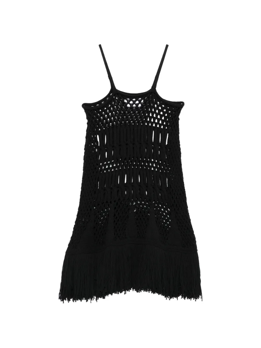  Circus Hotel Fringed-hem Midi Dress - Black 