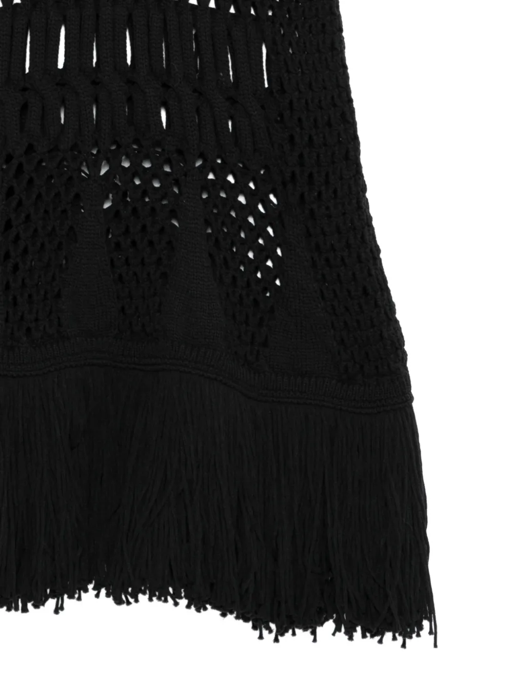  Circus Hotel Fringed-hem Midi Dress - Black 