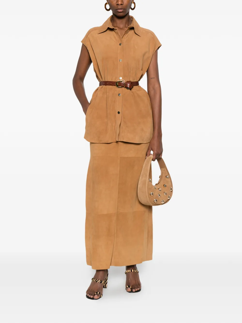  Erika Cavallini Chest Pocket Button Down Waistcoat - Brown 
