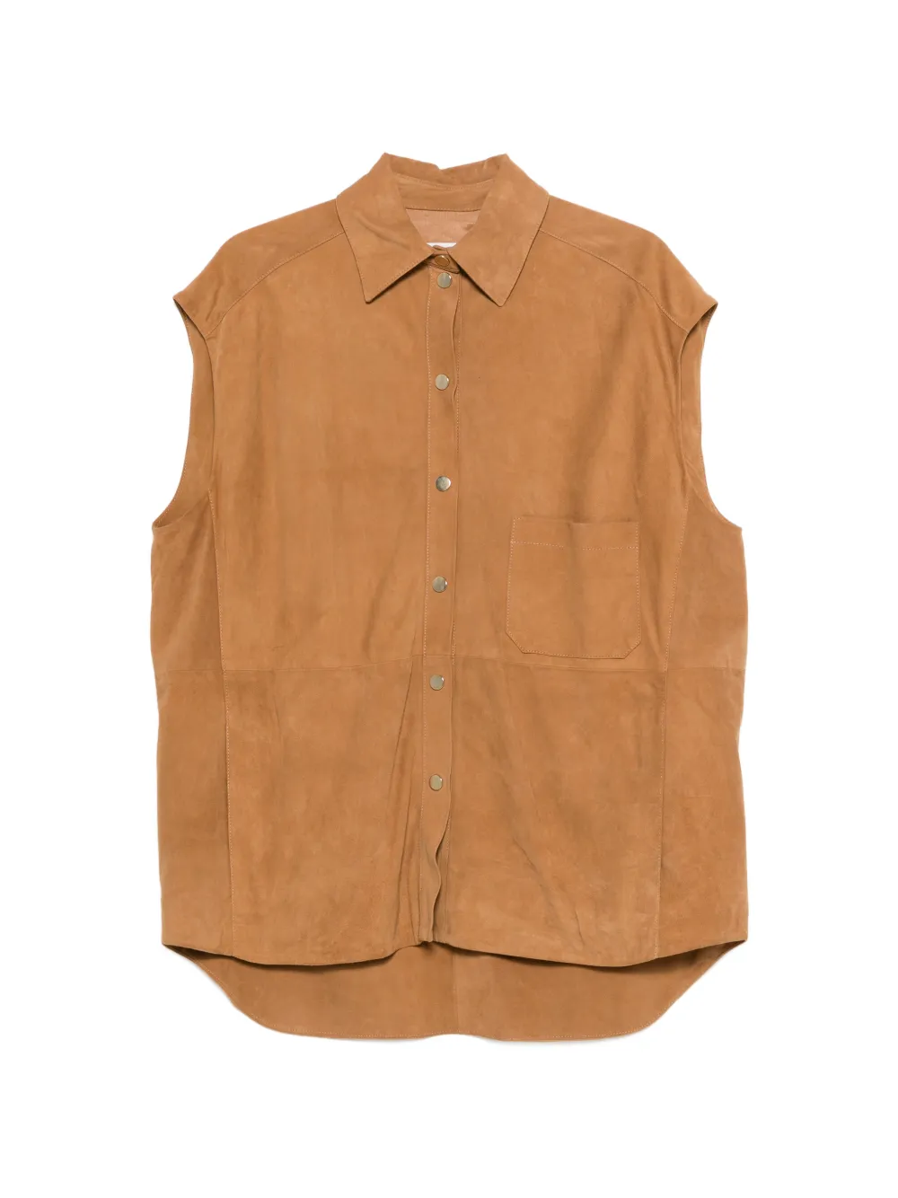 Erika Cavallini chest pocket button down waistcoat - Marrone
