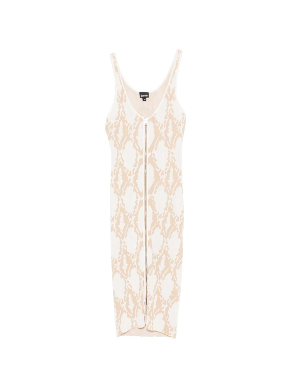 Just Cavalli zip patterned midi dress - Bianco