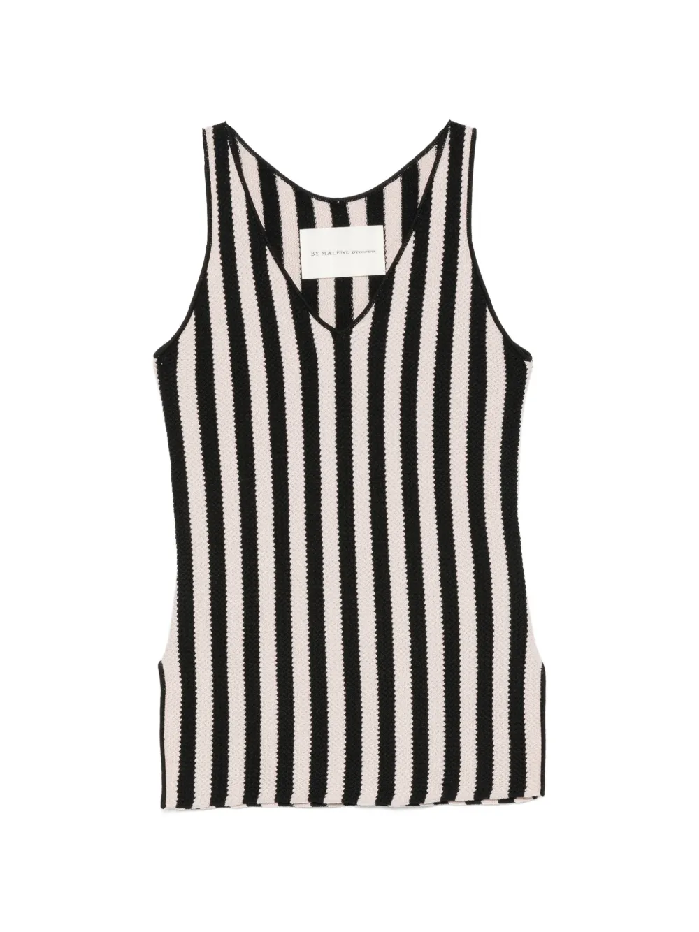 By Malene Birger Gestreiftes Hallie Oberteil mit V-Ausschnitt - Schwarz