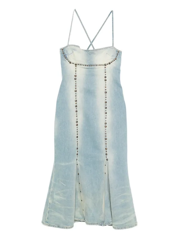Blumarine スタッズ スリットドレス | ブルー | FARFETCH JP