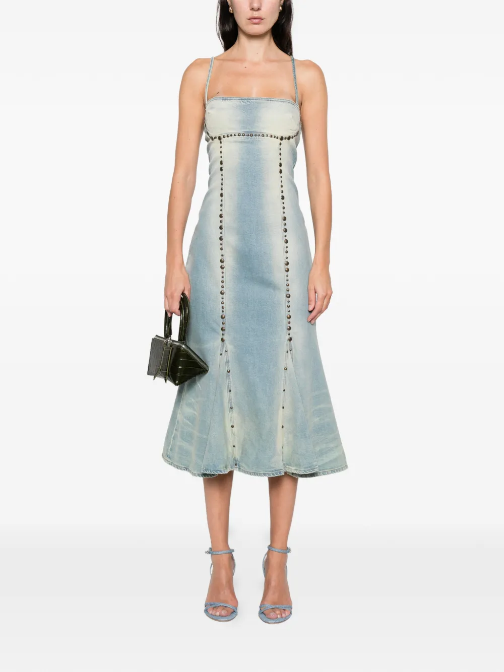 Blumarine studded slit dress - Blauw