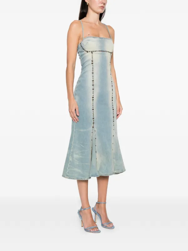 Blumarine ドレス Blumarine スタッズ スリットドレス | ブルー | FARFETCH JP