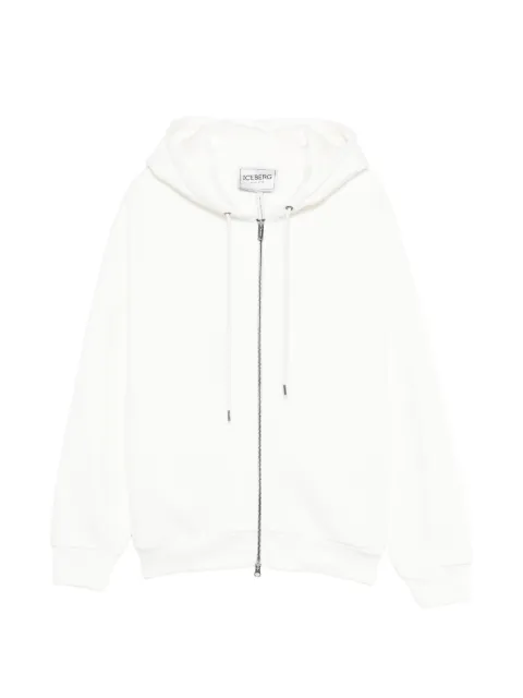 Iceberg pull zippé en maille nervurée et capuche