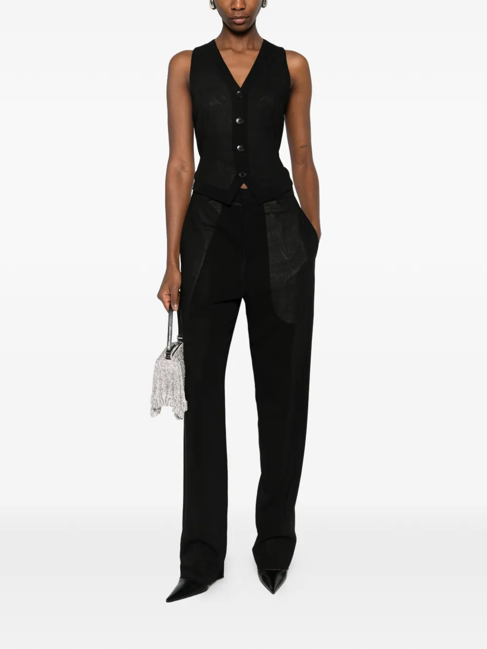  Blumarine Button Gilet - Black 