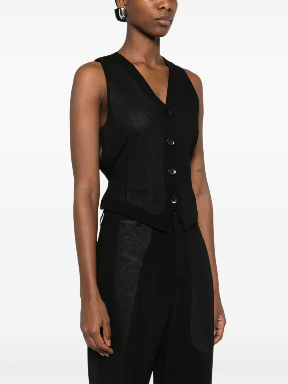  Blumarine Button Gilet - Black 