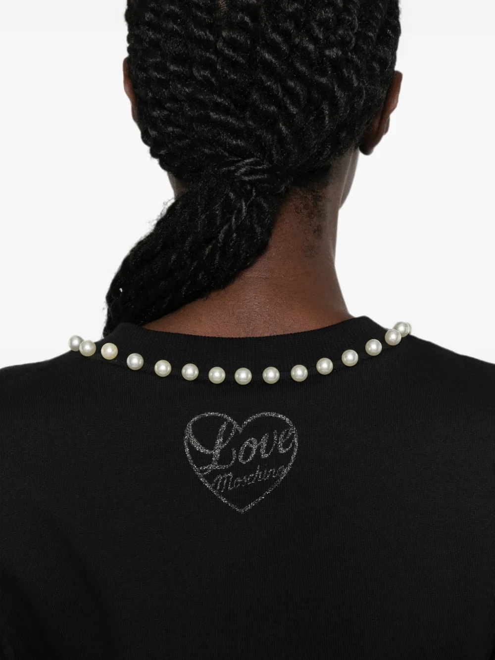 Love Moschino Mini-jurk verfraaid met parel Zwart