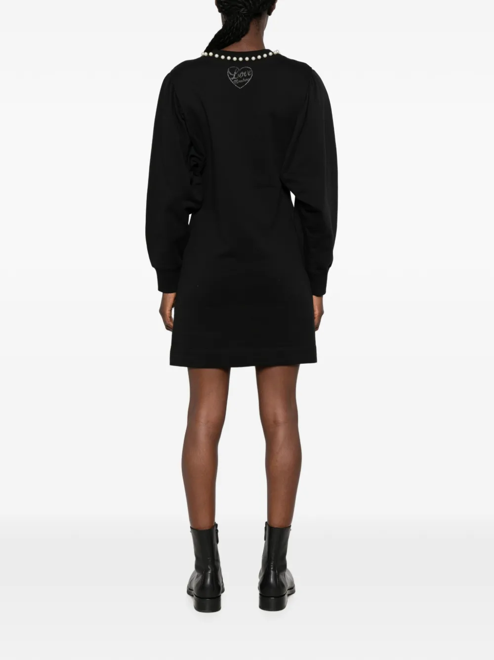 Love Moschino Mini-jurk verfraaid met parel Zwart