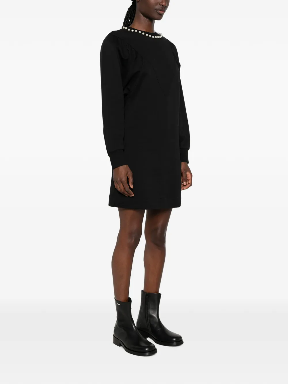 Love Moschino Mini-jurk verfraaid met parel Zwart