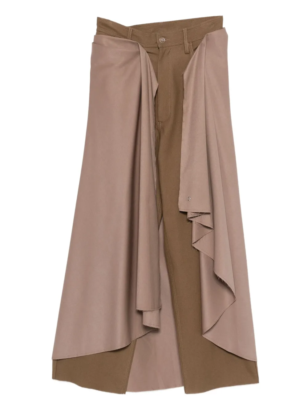 MARBELL Erin draped panel trousers | Brown | Image 1