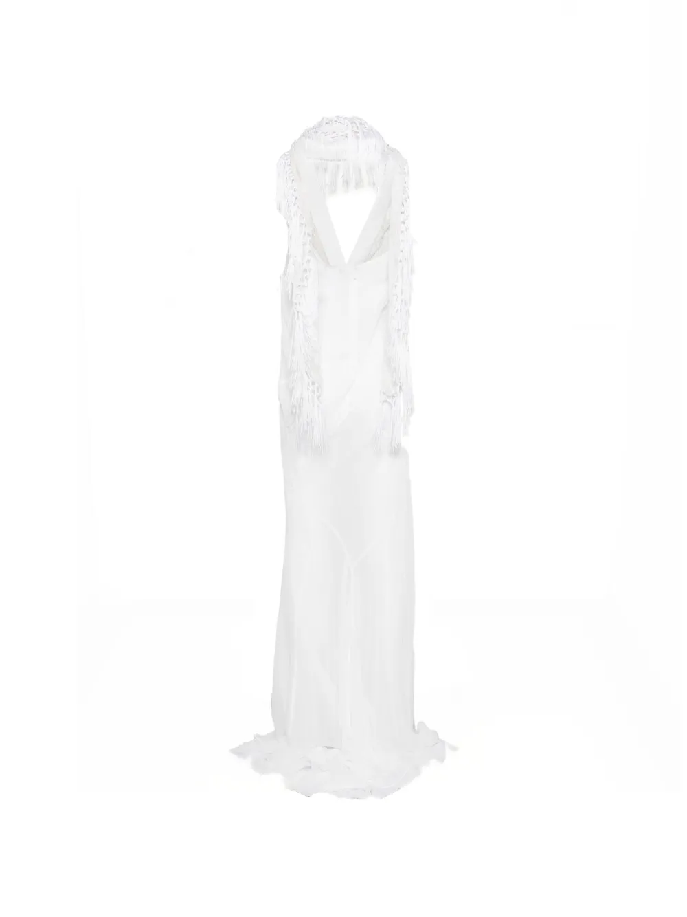 Blumarine Maxi-jurk met V-hals Wit