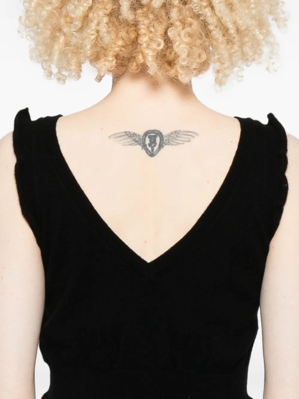 Pinko Rospo V-neck Top In Black