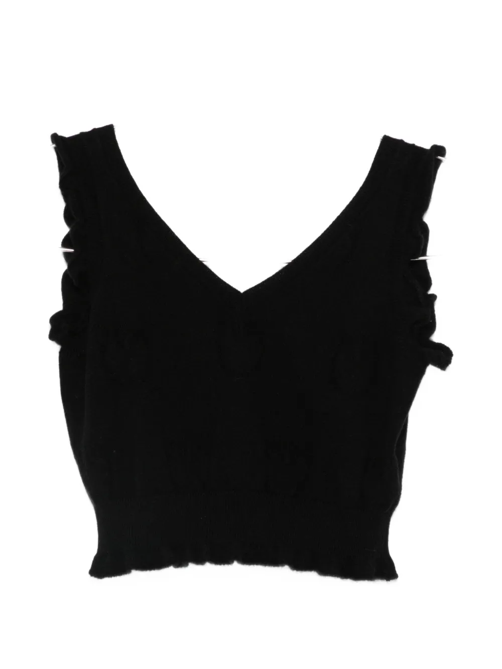 Pinko Rospo V-neck Top In Black