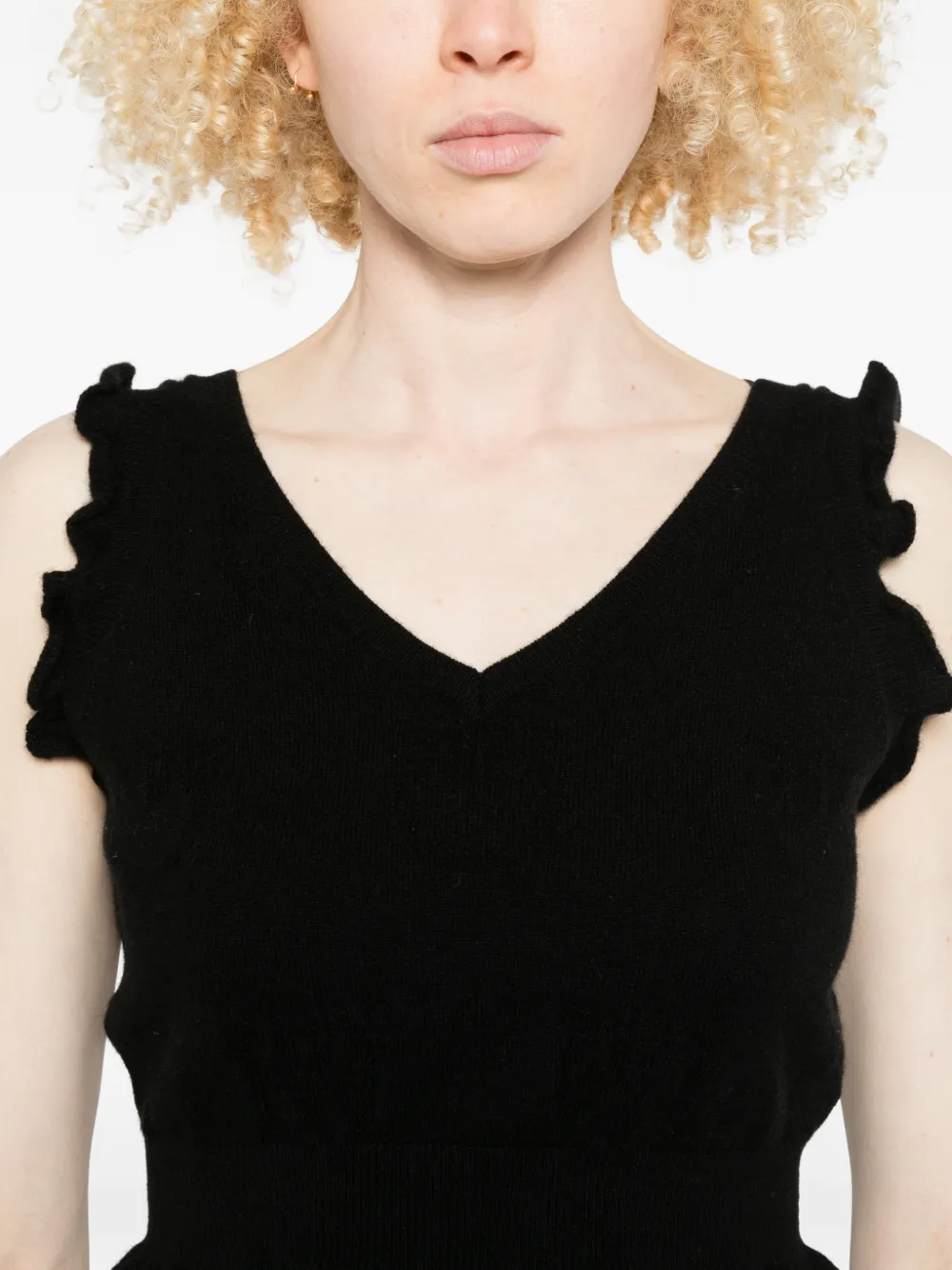 Pinko Rospo V-neck Top In Black