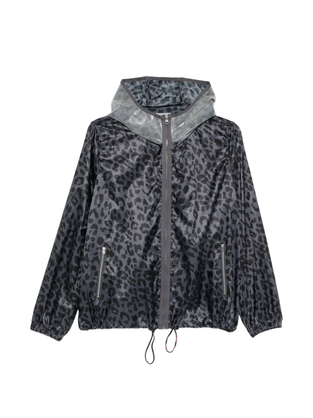 PINKO animal-print hooded jacket - Grigio