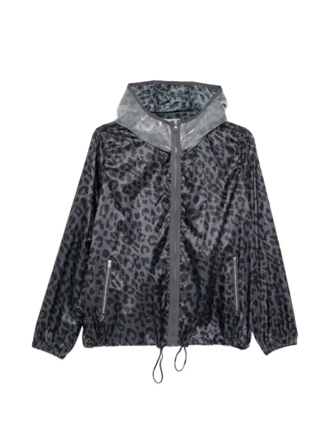 PINKO chamarra con capucha y animal print