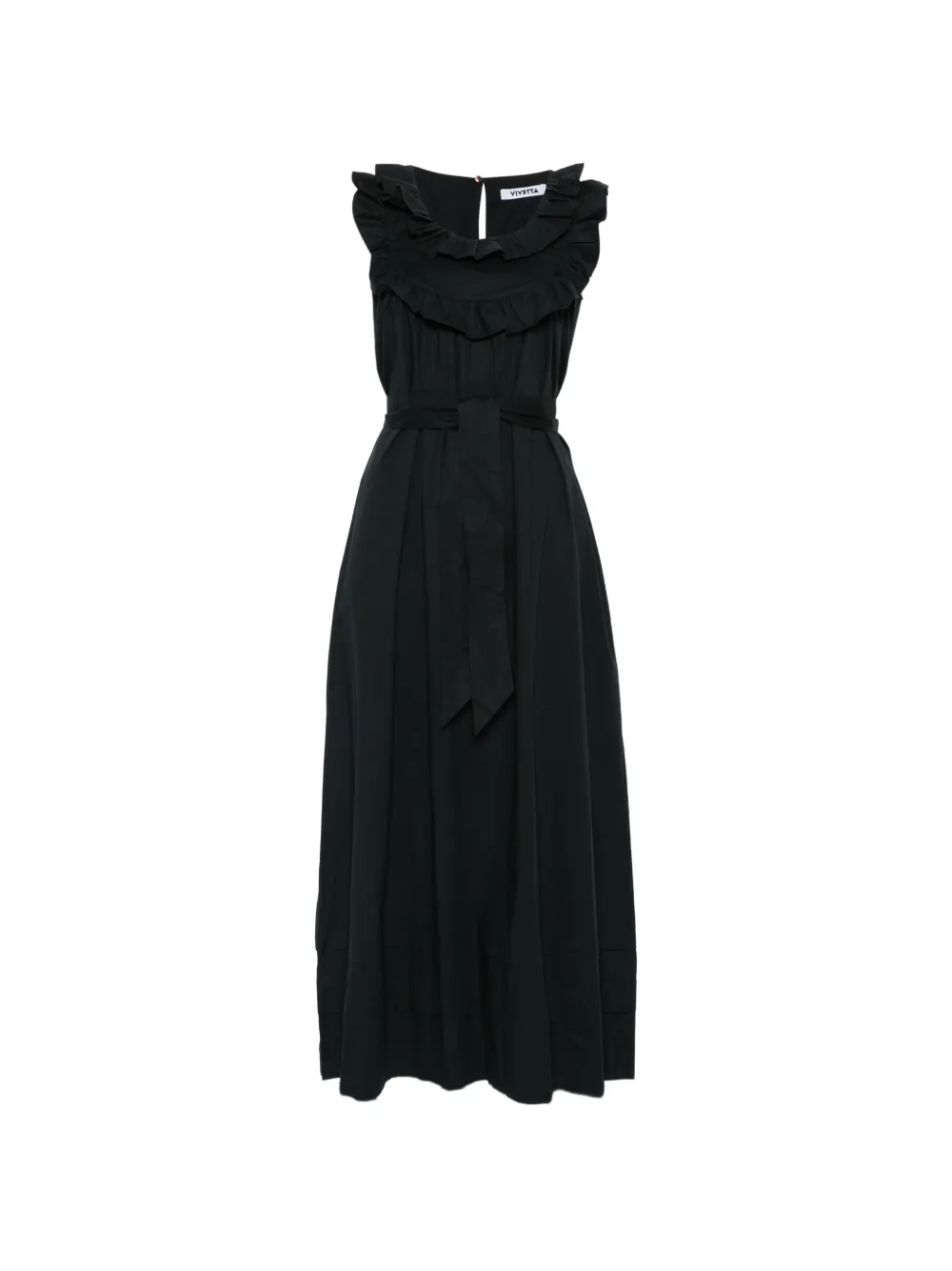 Vivetta ruffled belted midi dress - Nero