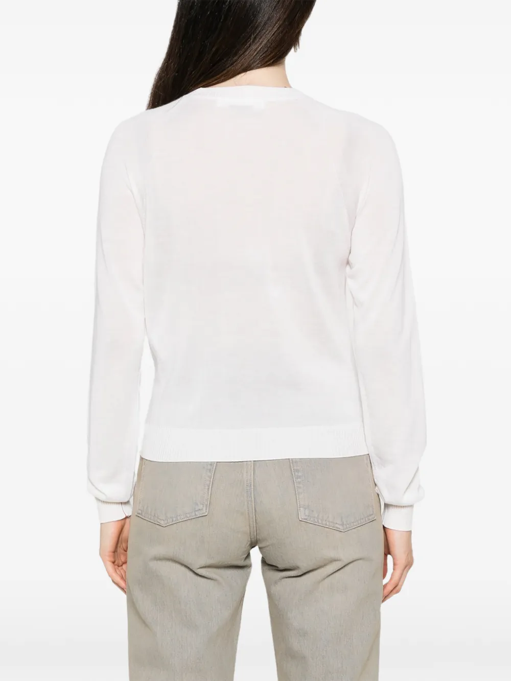 Liviana Conti Trui met raglan mouwen en geribbelde afwerking Wit