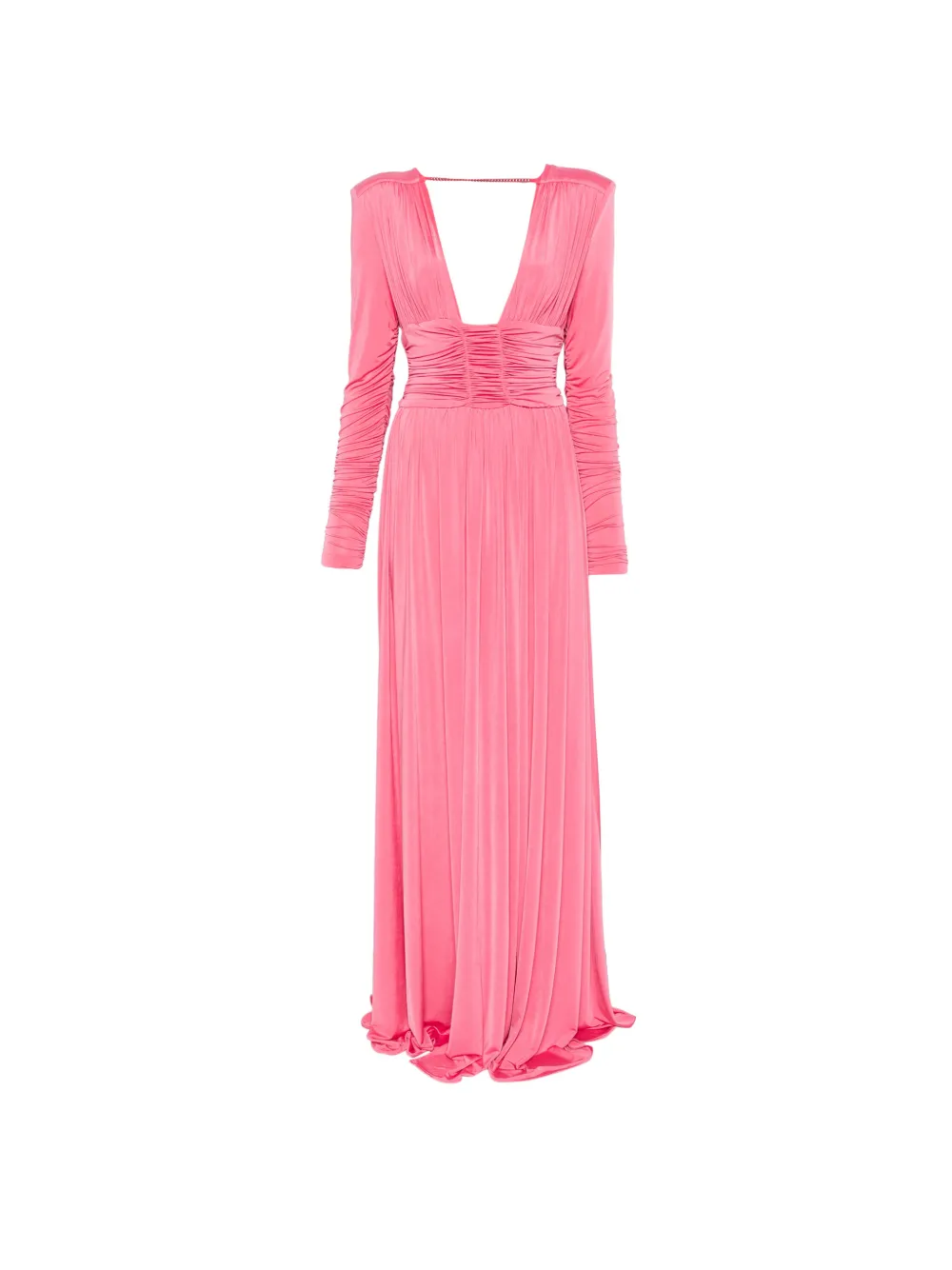 Marco Bologna ruched long-sleeve maxi dress - Rosa