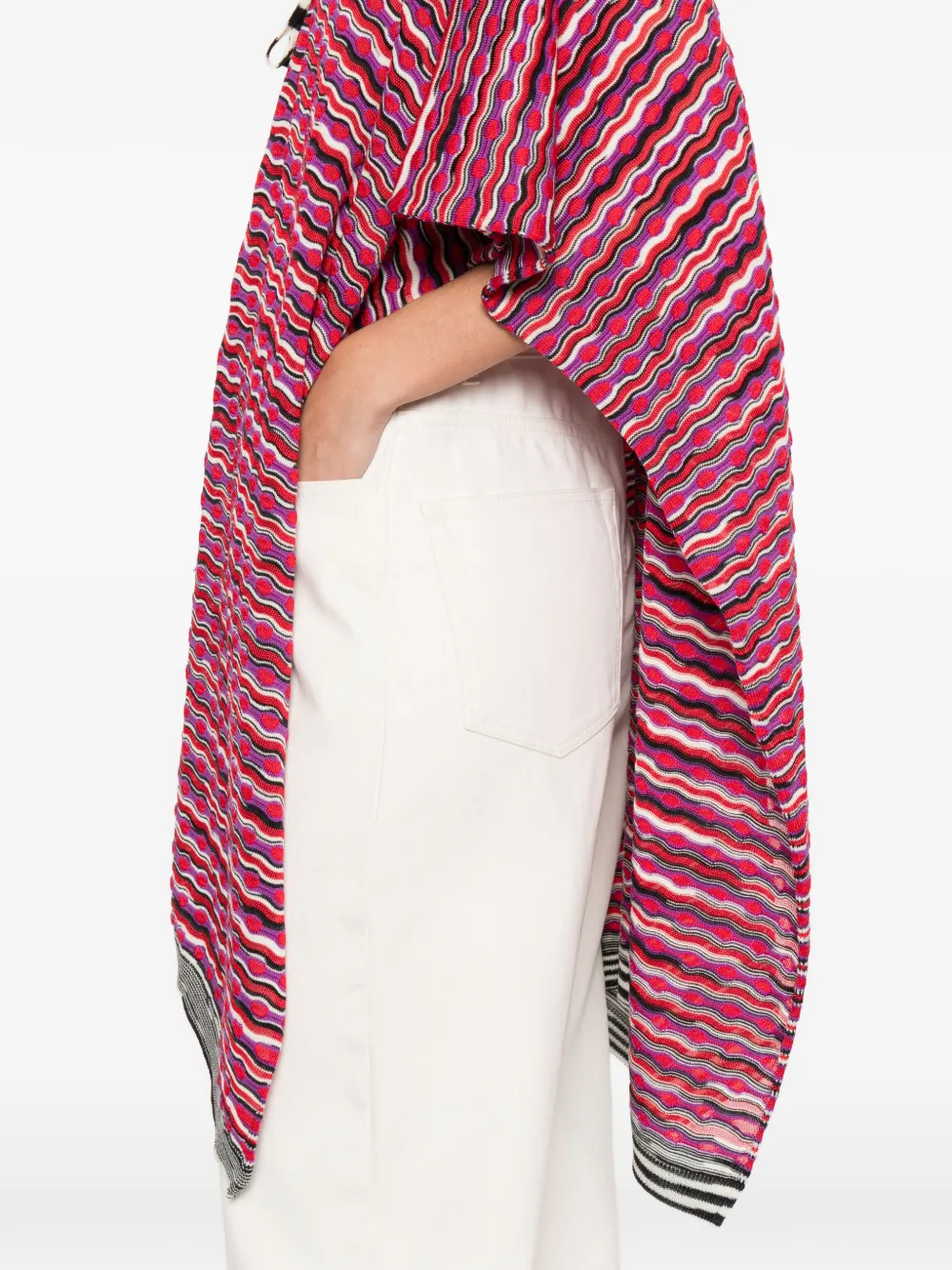 Missoni Striped Tie Ponch In Pink