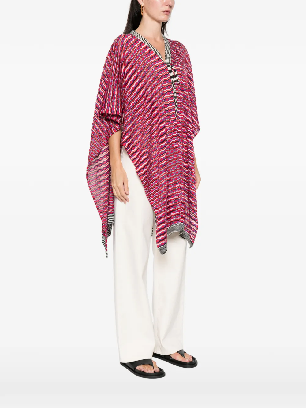 Missoni Striped Tie Ponch In Pink