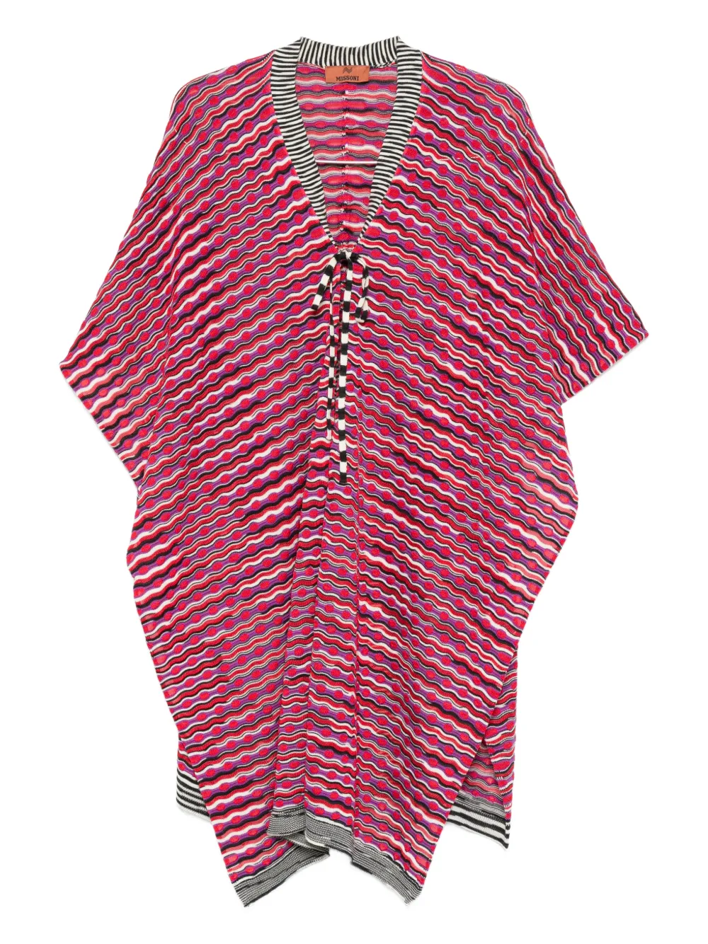 Missoni Striped Tie Ponch In Pink