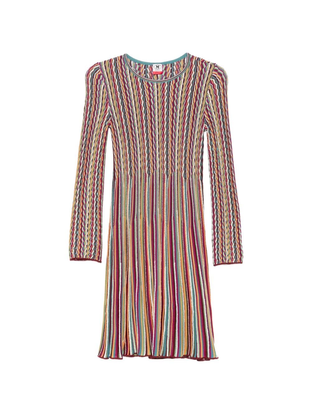 Missoni long-sleeve striped mini dress - Rosa