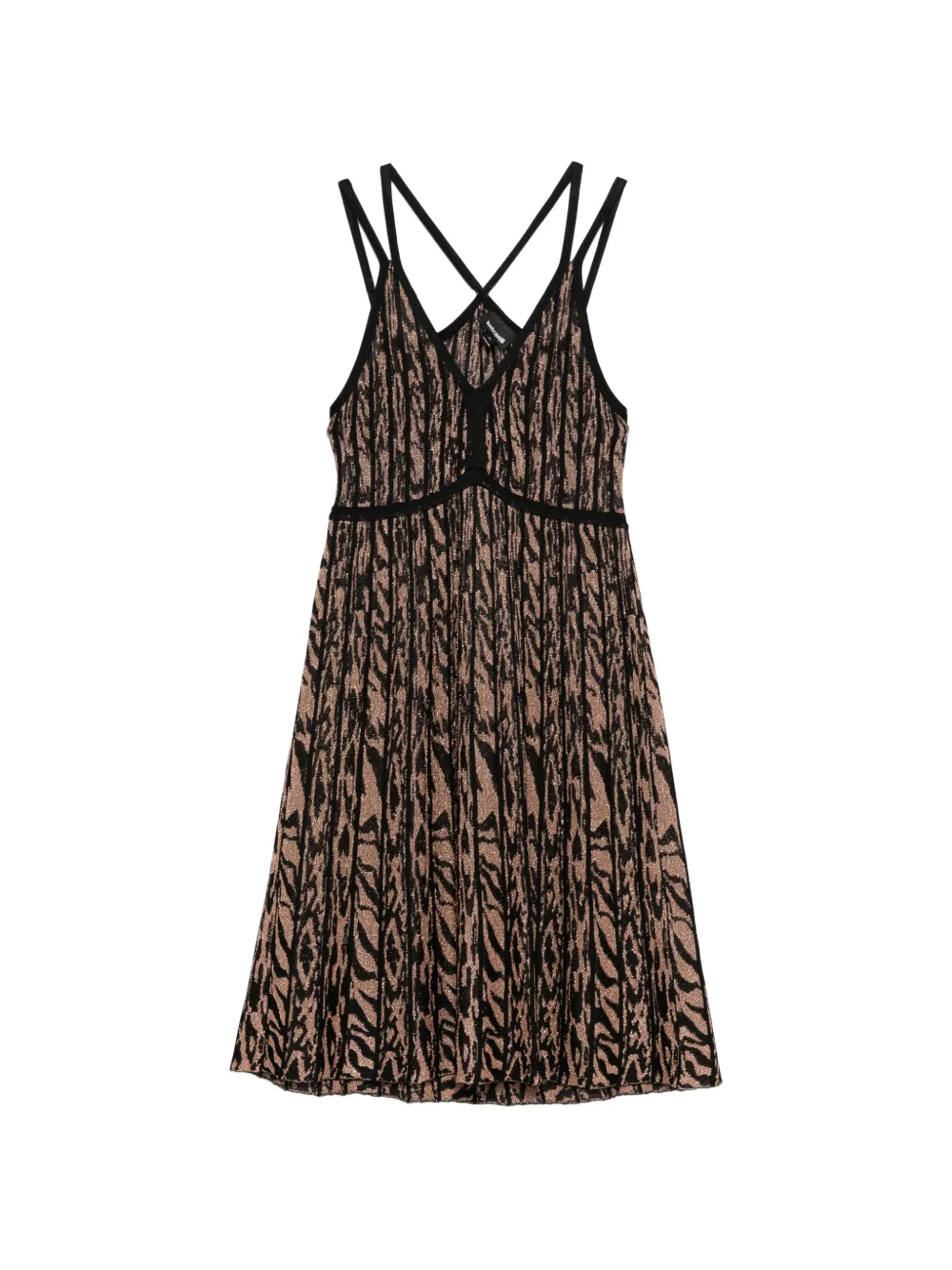 Just Cavalli V-neck mini dress - Marrone