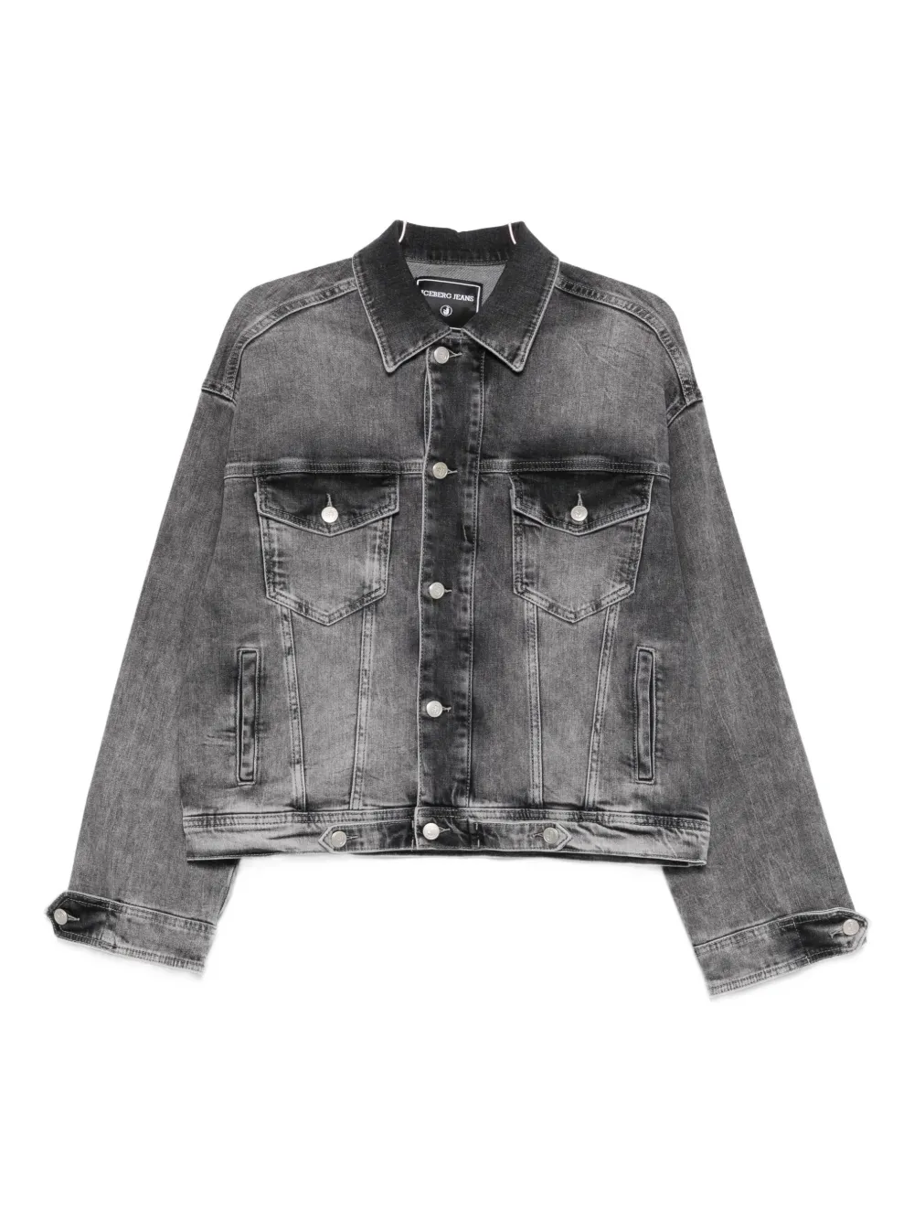 Iceberg Embellished Denim Jacket In Black