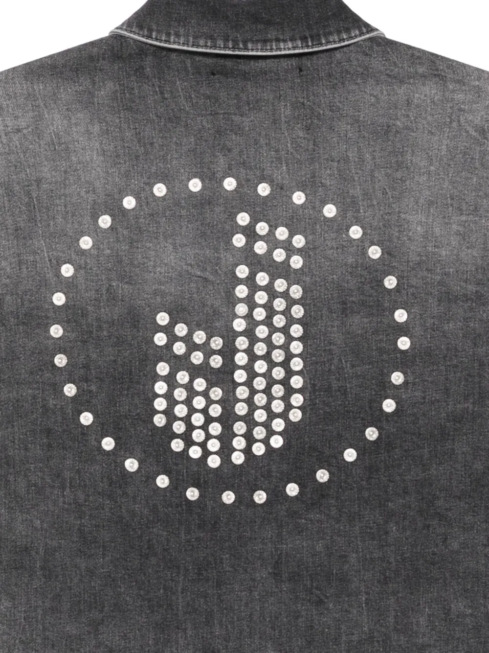 Iceberg Embellished Denim Jacket In Black