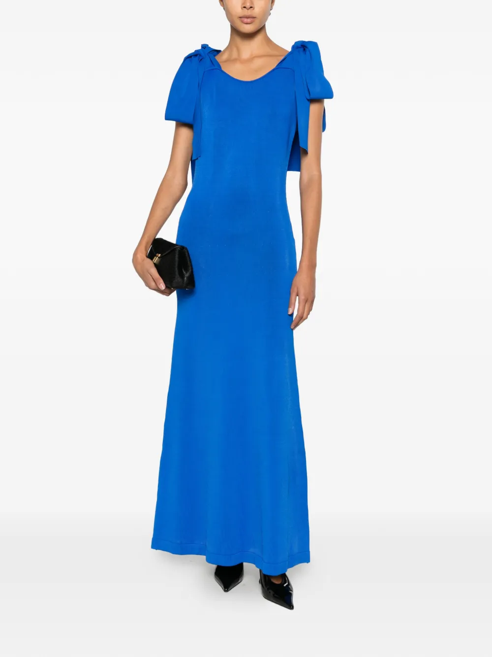By Malene Birger Meira maxi-jurk met open rug Blauw