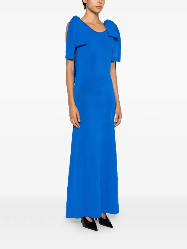 by malene birger blue dress Meira bow-detail open-back Maxi | Evening gowns